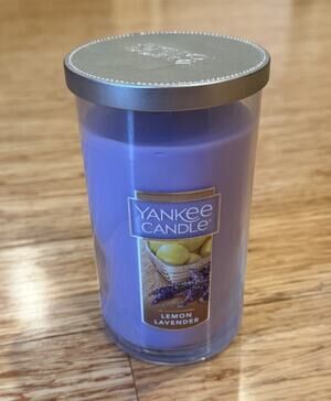 Yankee Candle LEMON LAVENDER Perfect Pillar Medium Tumbler Jar Candle 12 Oz New